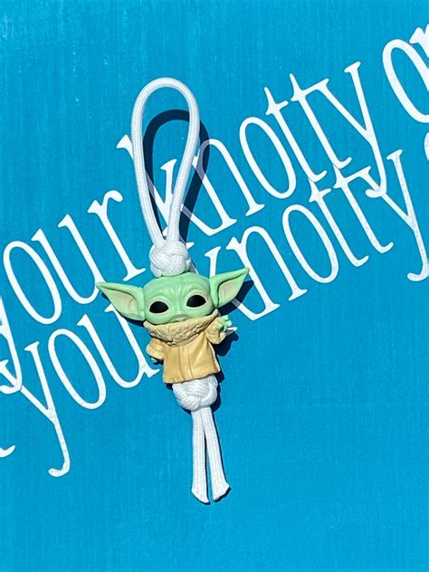 Baby Yoda Glow In The Dark Paracord Keychain Etsy