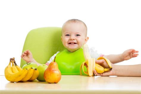Baby Girl Eating Fruits Stock Photo Image Of Dinner 31179052