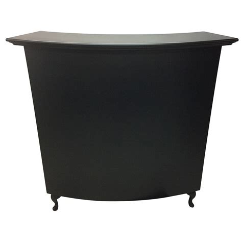 Small Curved Reception Desk Plain Front Black Small Curved Reception