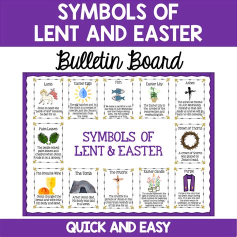 Christian Bulletin Board The Symbols Of Lent And Easter Classful