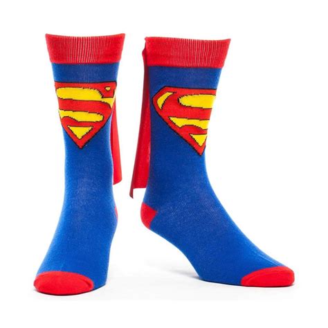 Superman Socks With Cape ~ Mens Crew Or Knee High ~ New Ebay