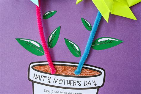 Mothers Day Flower Pot Printable Craft The Super Mom Life