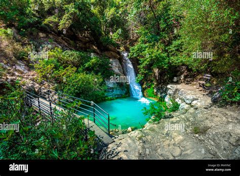 Waterfall In The Neda The Neda Is A River In The Western Peloponnese