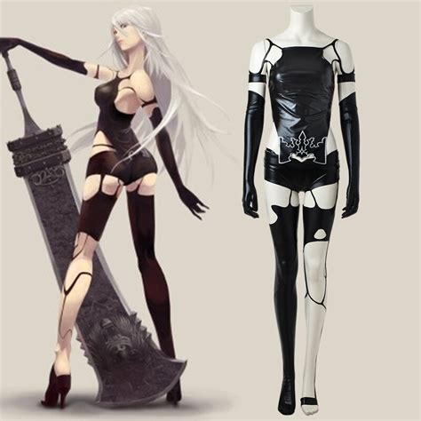 Games Nier Automata Yorha No Type A Cosplay Costumes Asian S Xxl Sexy Low Back Faux Leather