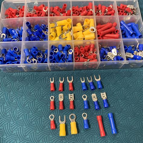 520 Pcs Insulated Electrical Wire Splice Terminal Spade Crimp Ring