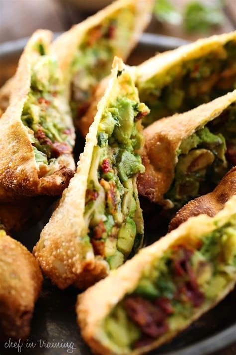 Turn the egg roll wrappers on an angle, so that the corner is facing you. Avocado Egg Rolls - Chef in Training