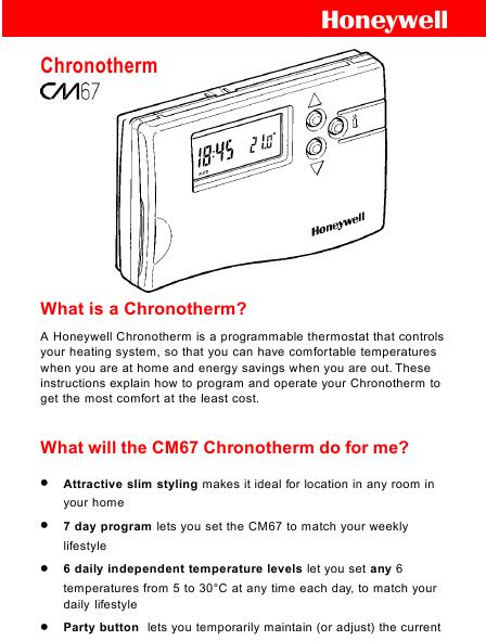 Honeywell Thermostat Cm67 Manuals Verified