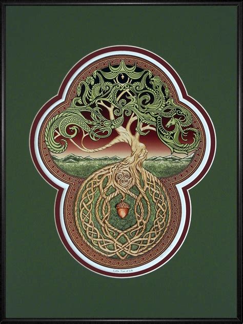 They provided shelter and food, and warmth through fire wood. Celtic Tree of Life- Framed Digital Art Print 12x 16