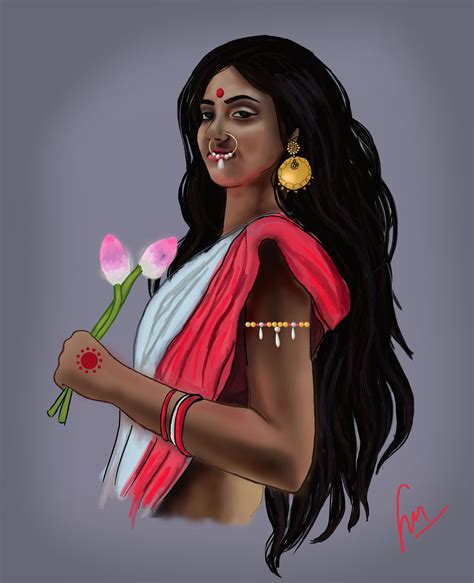 Bengali Girl Illustration Portrait Art By Jagriti Mishra Bengali Art India Art Digital Art