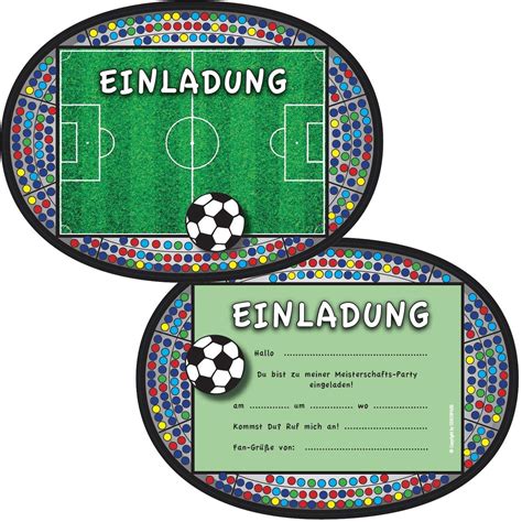 Fussball fußballkarten fußballkarten karten kinder kindergeburtstagskarten 30. Fußballparty: 6 Einladungskarten * FUSSBALL-STAD ...