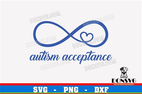 Autism Infinity Sign With Heart Svg Love Acceptance Png Clipart For T