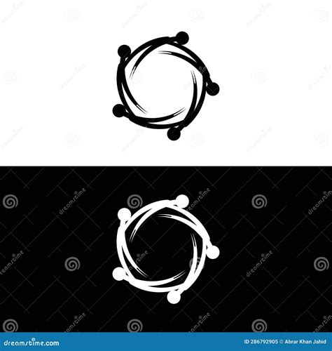 Black And White Circle Vector Logo Template Design Stock Illustration