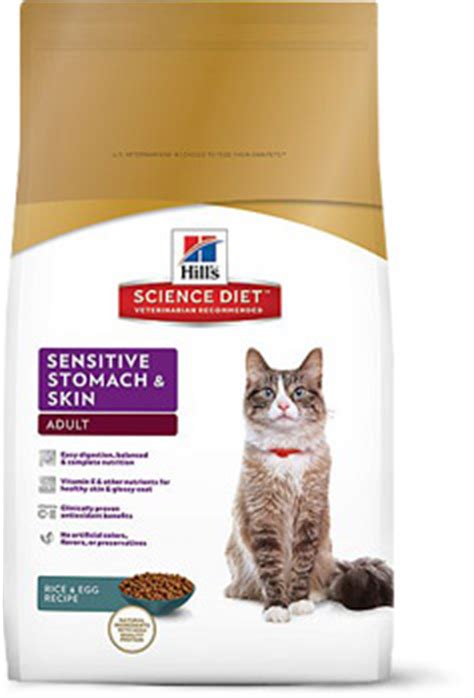 Here are a few hypoallergenic food options designed to help cats with both sensitive stomachs and sensitive skin. Hill's Science Diet Adult Sensitive Stomach & Skin Chicken ...