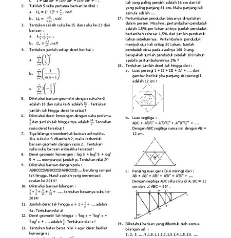 Contoh Latihan Soal Dan Pembahasan Deret Geometri Tak Hingga Kelas