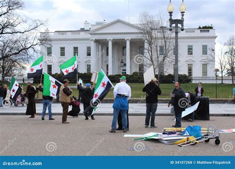 protestation de la syrie devant la maison blanche photo stock éditorial image du protestation