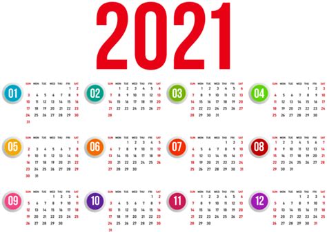 Calendario 2021 Png