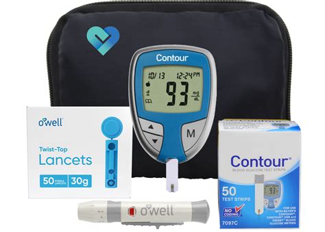 Owell Bayer Contour Complete Diabetes Blood Glucose Testing Kit Meter