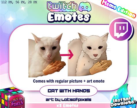 Twitch And Discord Emotes Cat With Hands Meme Cute Kawaii