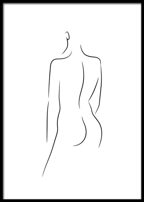 Woman Line Art Poster Line Art Body Desenio Com