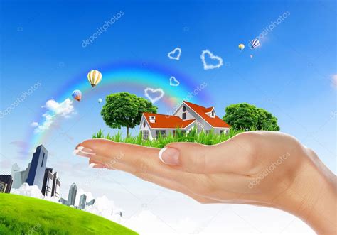 Human Hand Holding Houses Stock Photo By ©sergeynivens 7021295