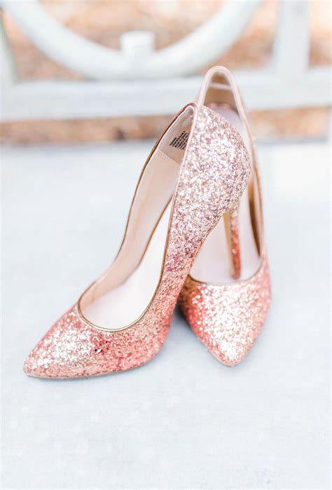 Glitter Rose Gold High Heels Wedding Weddingshoes Rosegold