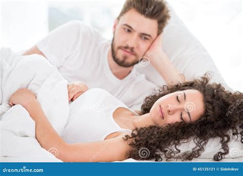 Husband Admiring His Sleeping Wife Stock Image Image Of High Couple 45135121