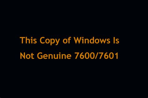But one day when you logged into windows, you received following message: SOLVED This Copy of Windows Is Not Genuine 7600/7601 ...