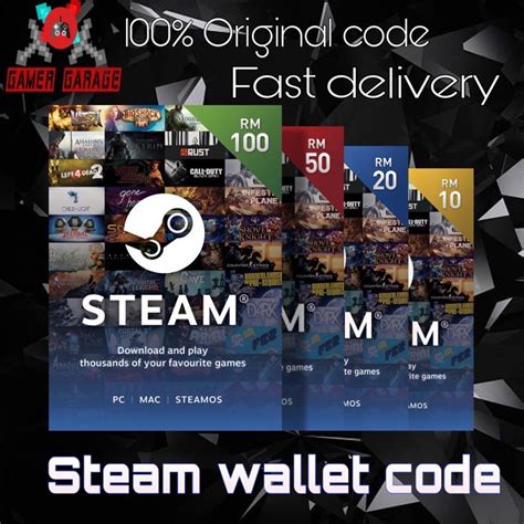 Buy steam wallet securely and easily with unipin, which offers multiple payment methods and vouchers for gamers in malaysia. Steam wallet top-up RM5,10,20,50 MYR code Digital code ...