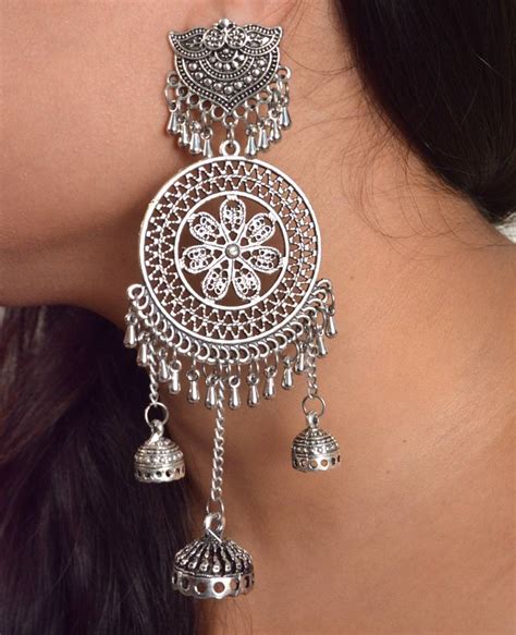 Latest Design Fashion Silver Oxidized Earrings Nisuj Fashion 2864105