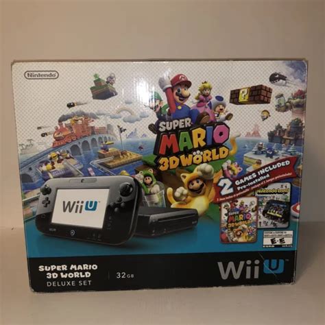 Nintendo Wii U Super Mario 3d World Deluxe Set Console Bundle Complete