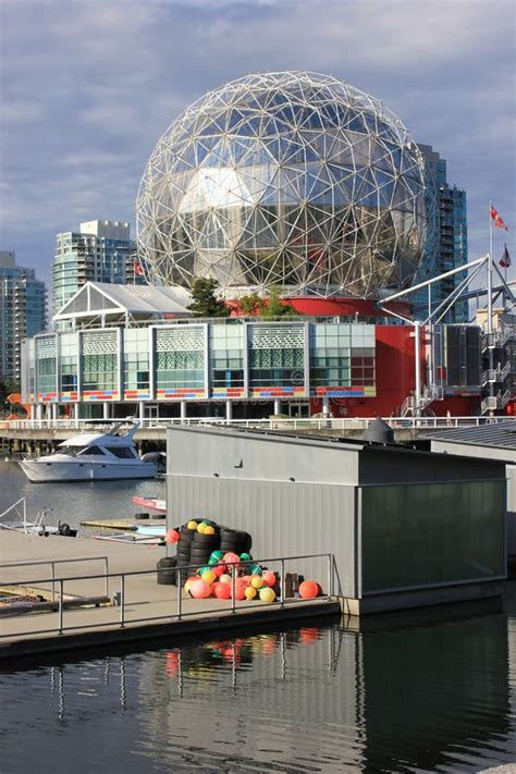 Vertical Of The Globe Of The Science World Museum Next To The Port In