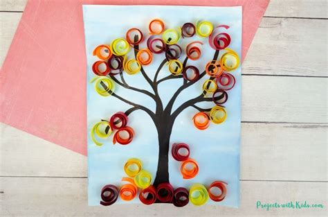 How To Make A Beautiful Fall Tree Art Project Projects With Kids