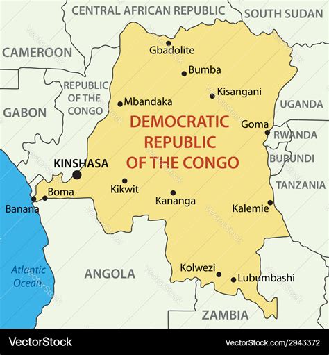 Democratic Republic Congo Map Royalty Free Vector Image