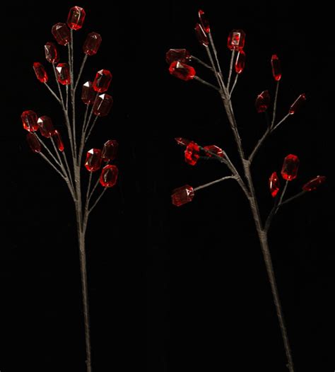 15 Beaded Branches Red