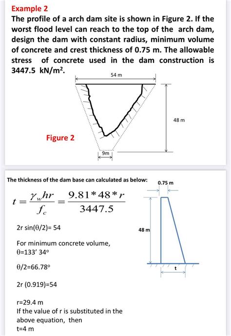 Solved Example 2 The Profile Of A Arch Dam Site Is Shown In