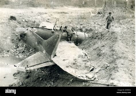 Ww2 Wwii Japanese Aircraft Wrecks World War Two Japan Usmc Stock Photo