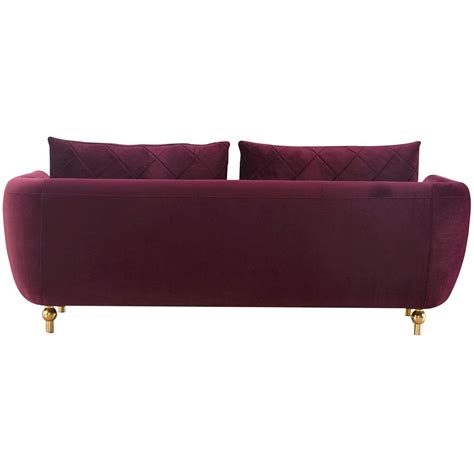 Luxury Burgundy Velvet Sipario Vita Sofa Set 3pcs Ef 22561 European