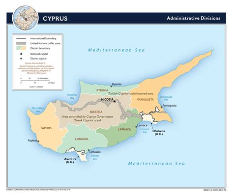 Distritos De Chipre Mapa De Las Divisiones Administrativas Del Pa S