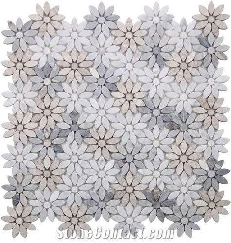 Daisy Wild Sky X Colorful Marble Flower Mosaic Tile From China