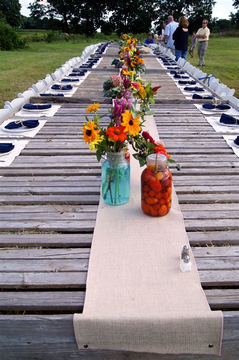 Farm Table Wedding Wild Flower Centerpieces Mason Jar Flowers Farm