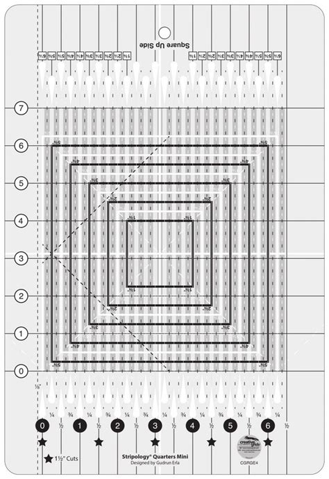Creative Grids Stripology Quarters Mini Quilt Ruler Cgrge4 From Gudrun Erla