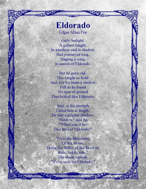 Eldorado By Edgar Allan Poe Song Lyrics And Chords Lyrics And