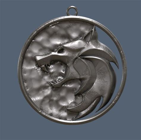 The Witcher Geralt Of Rivia Wolf Medallion 3d Model Obj Files