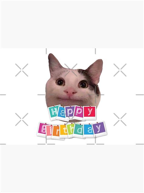 Happy Birthday Beluga Cat Poster For Sale By Mo91 Redbubble