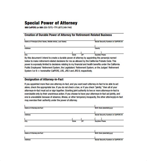 Pay attention to the effective date. FREE 8+ Sample Special Power of Attorney Forms in PDF | MS ...