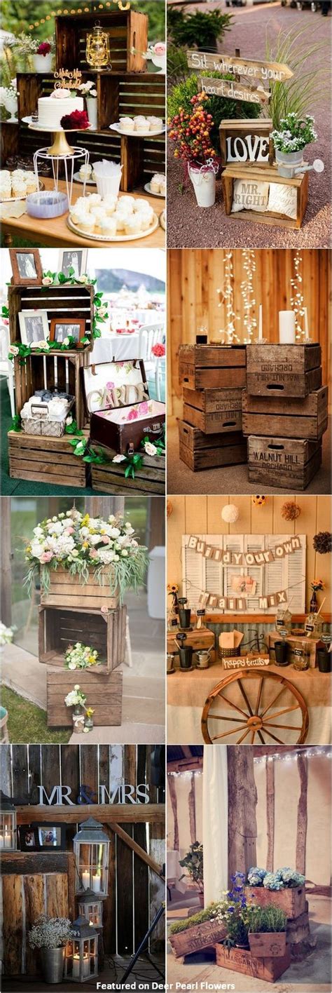 Rustic Country Wooden Crate Wedding Decor Ideas
