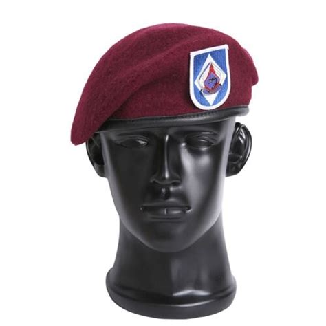 Us Army Red Beret Hat Wool 18th Airborne Corps Beret Flash Dui Us Size