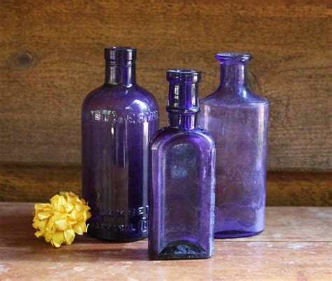 Antique Purple Bottle Lot Vintage Amethyst Glass Listerine Etsy Purple Bottle Amethyst