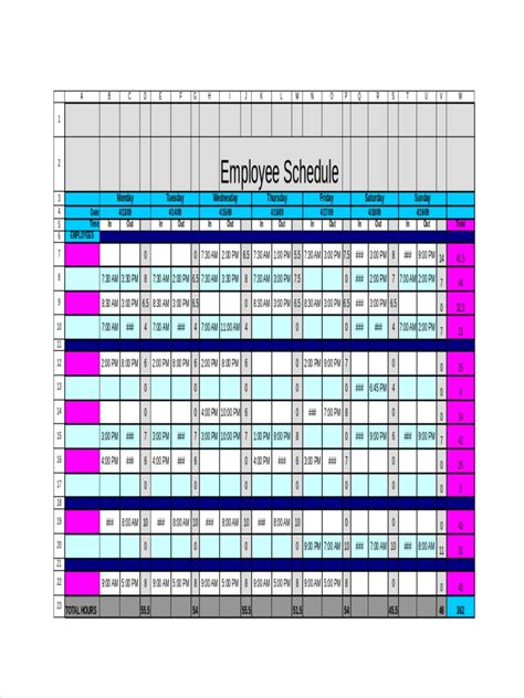Staff Schedule 8 Examples Format Pdf Examples