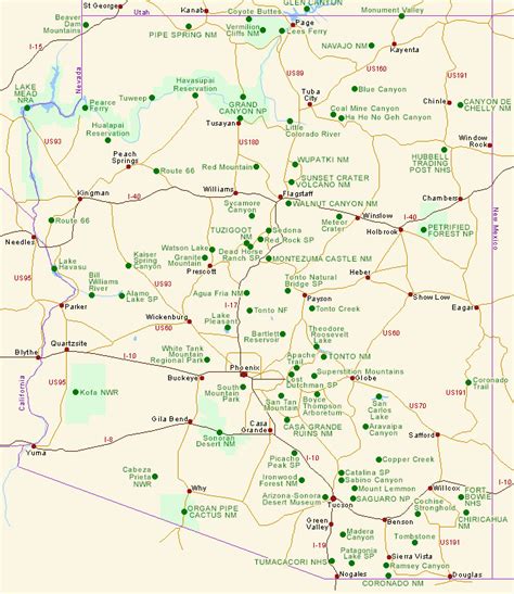 Map Of Arizona National Parks Secretmuseum